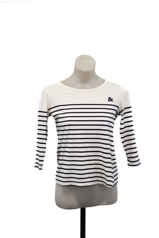 &CO Twentysevennames navy striped top NZ made, 8