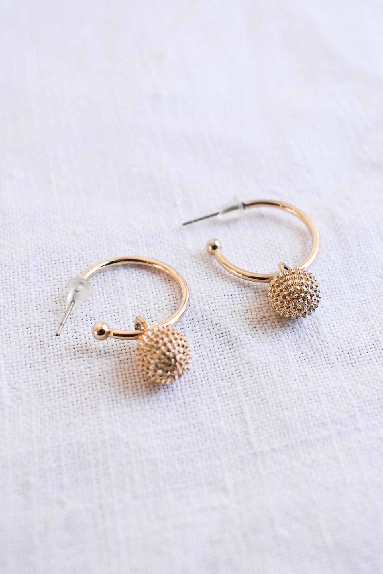 Funky spiky ball mini hoop earrings