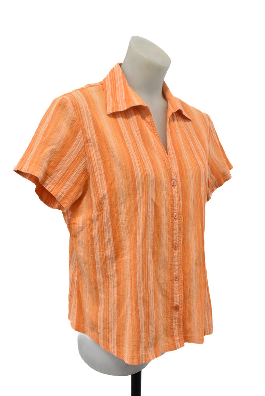 Classic Summer orange button up, 14