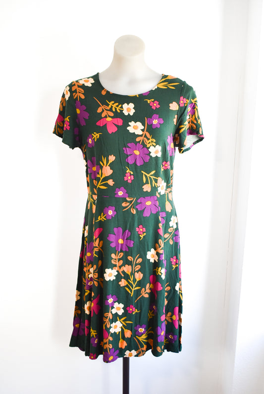 Princess Highway forest green floral midi dress, 12