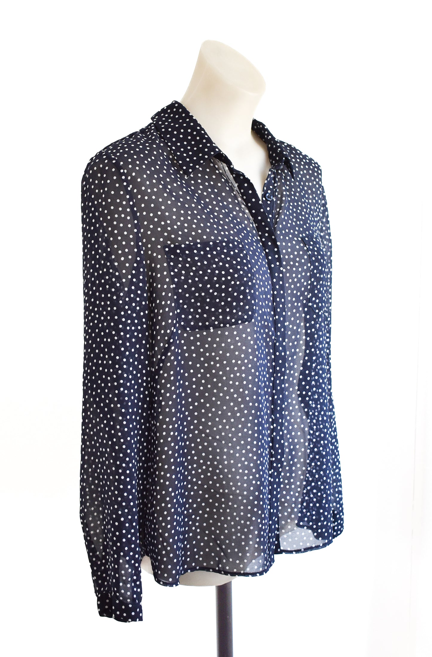 Autograph Polka Dots sheer blouse, M