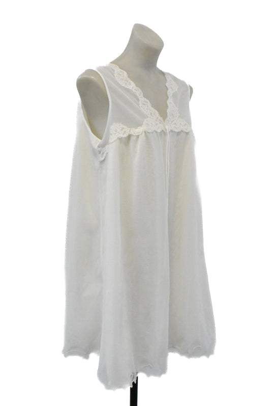 Vintage handmade white lace sleeveless babydoll dress, S/M