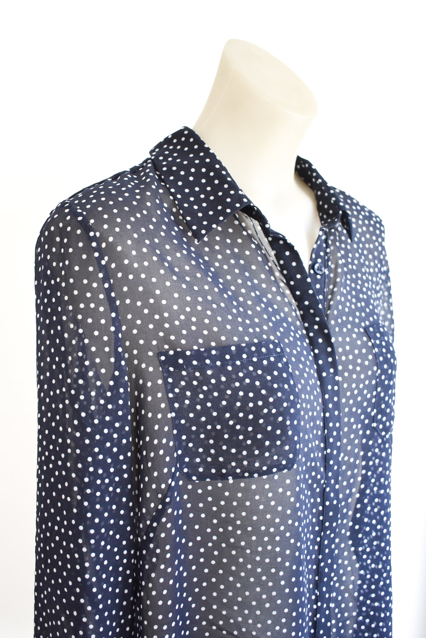 Autograph Polka Dots sheer blouse, M