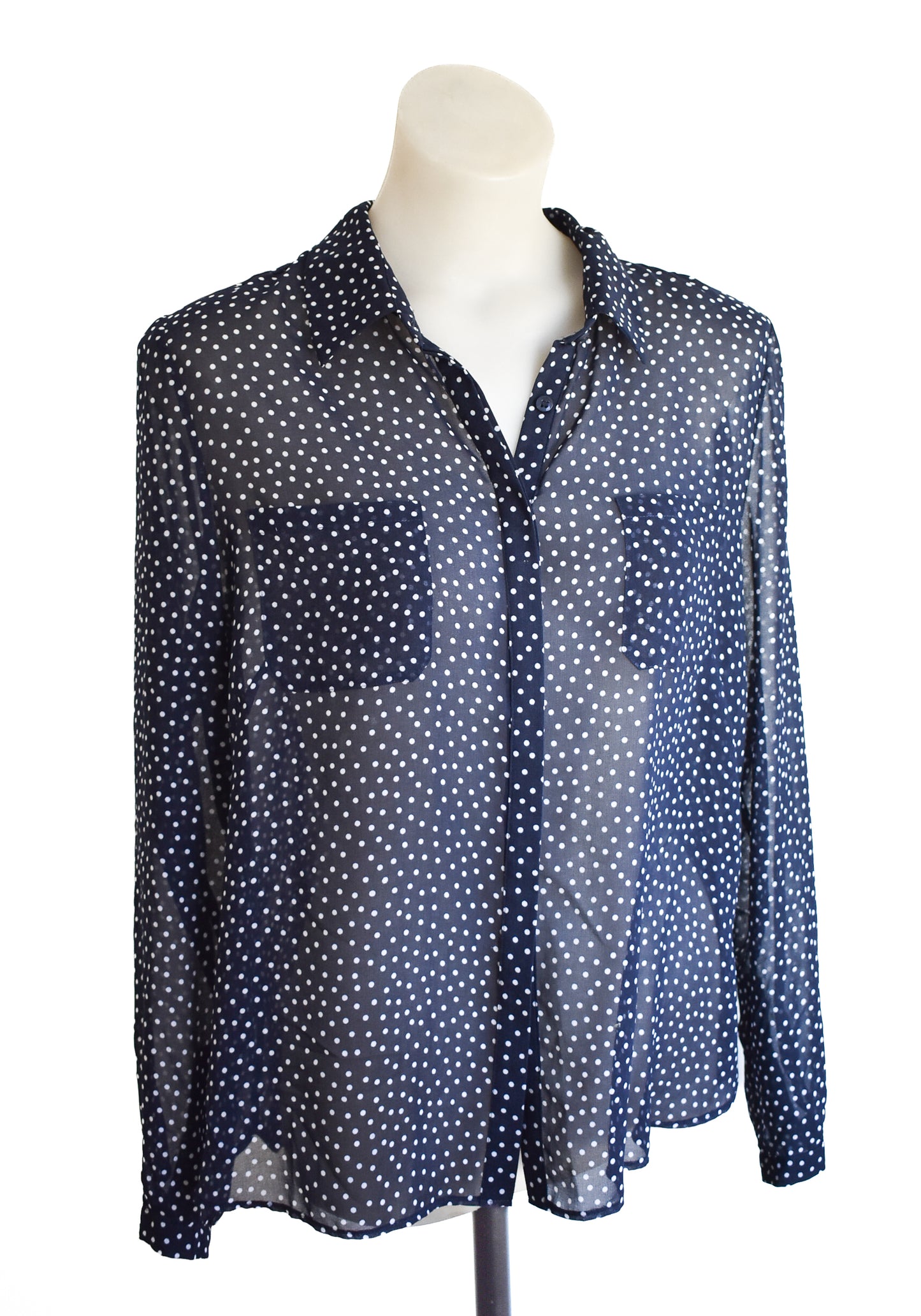 Autograph Polka Dots sheer blouse, M