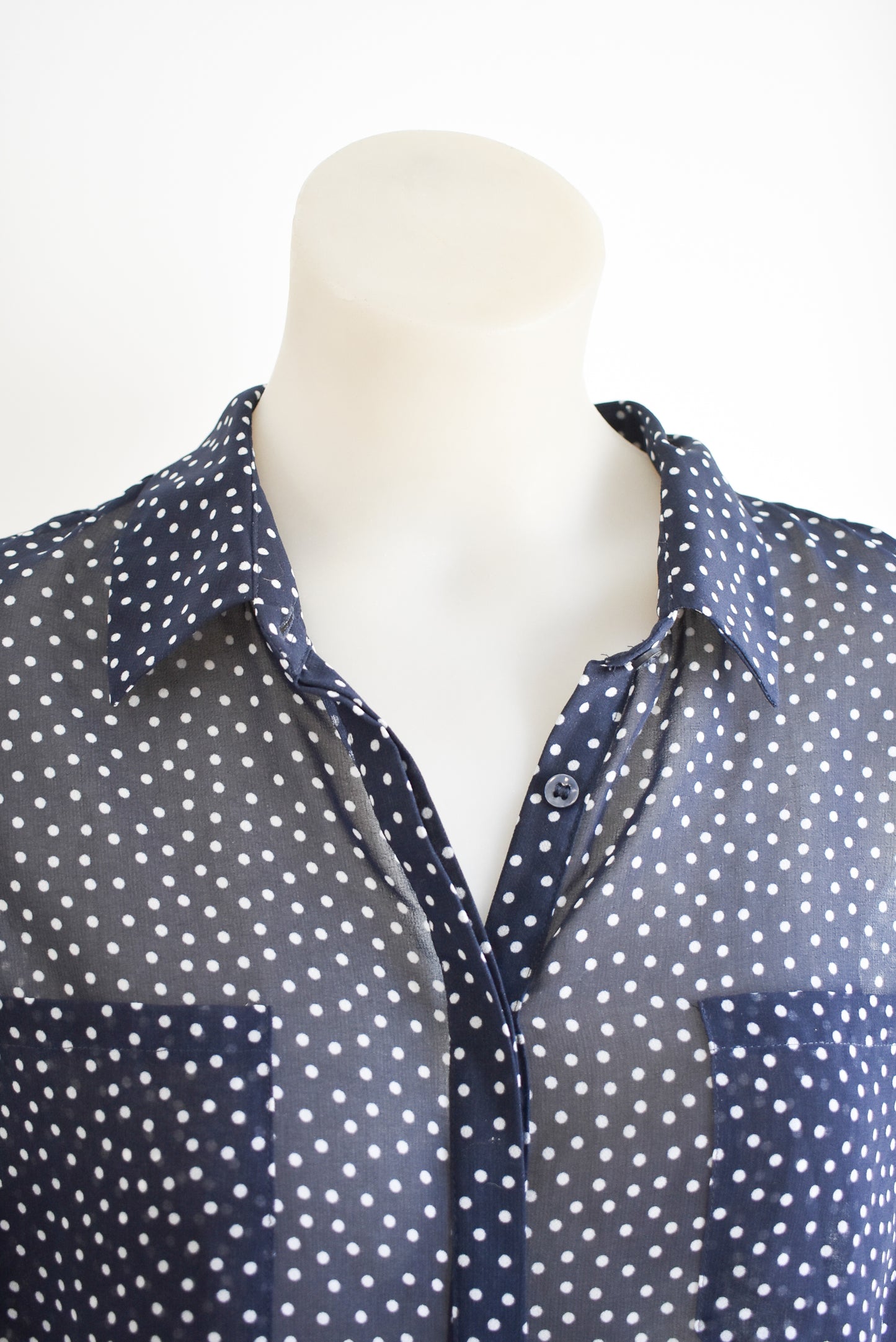 Autograph Polka Dots sheer blouse, M