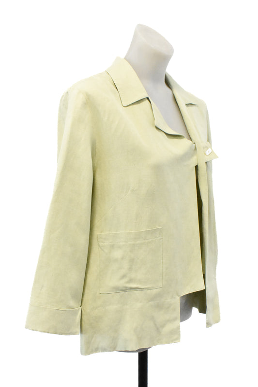 By Fredrick silk funky asymmetrical blazer NZ Made, 12