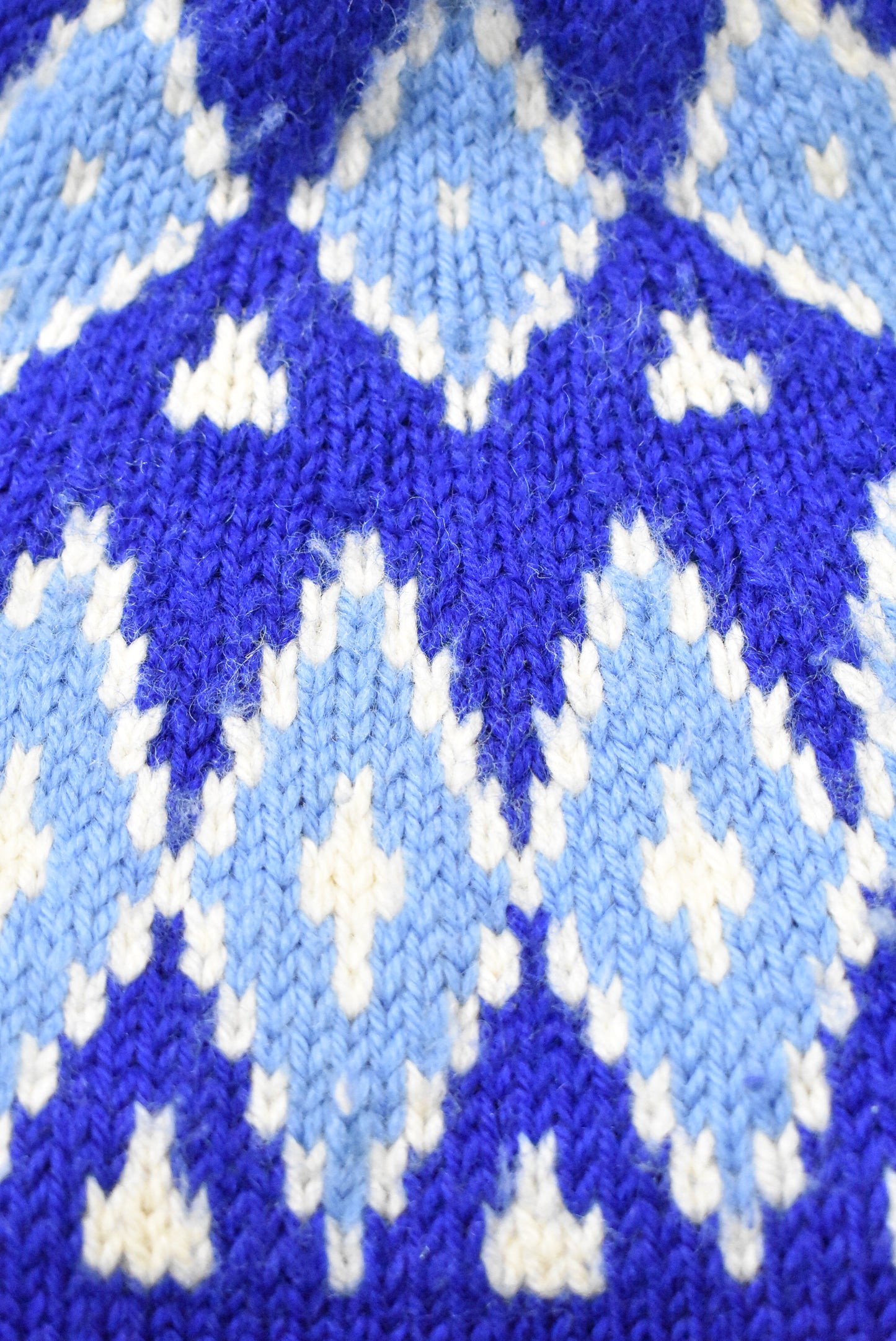 Retro chunky blue handknit jumper, M/L