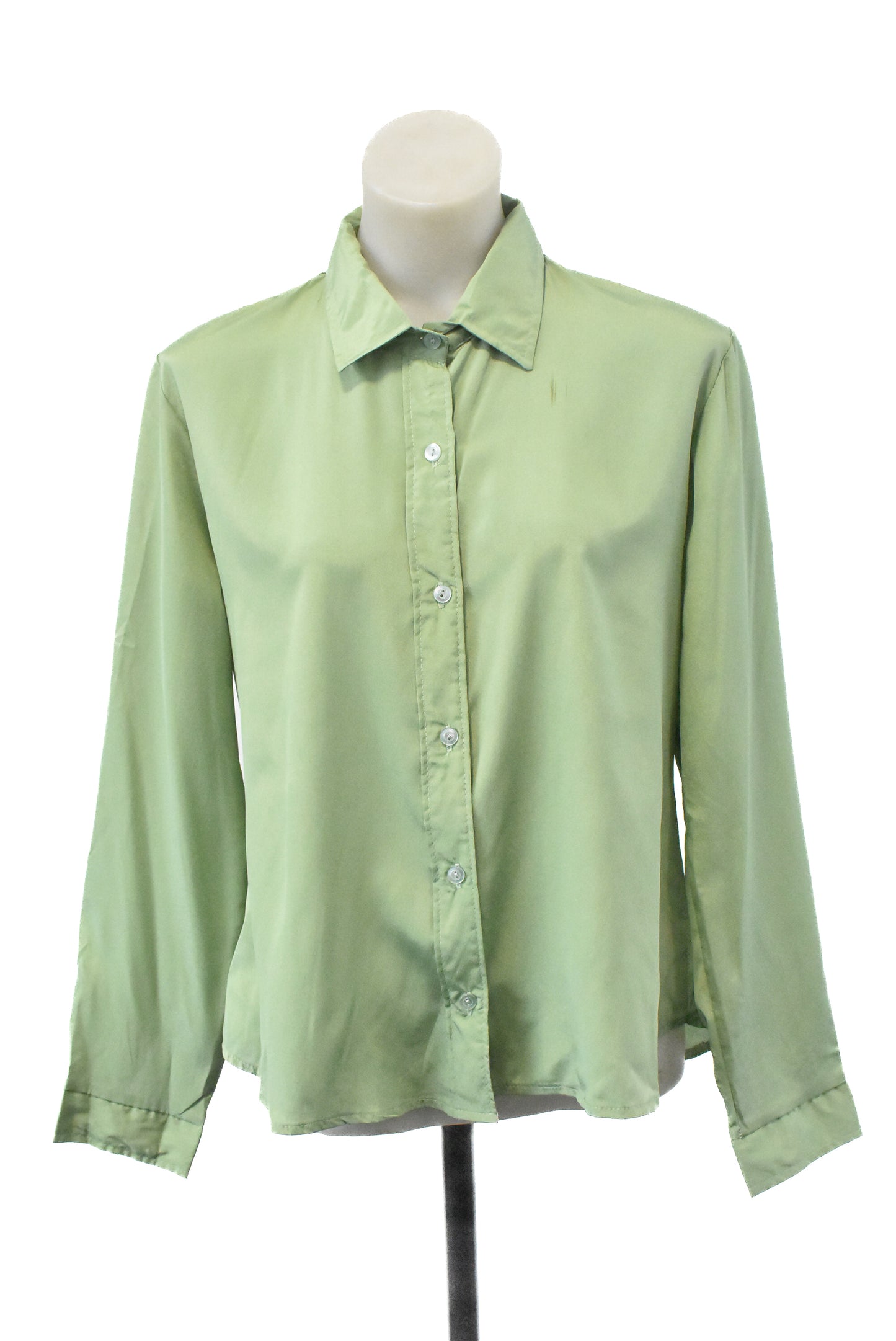 Contraband green button up blouse NZ made