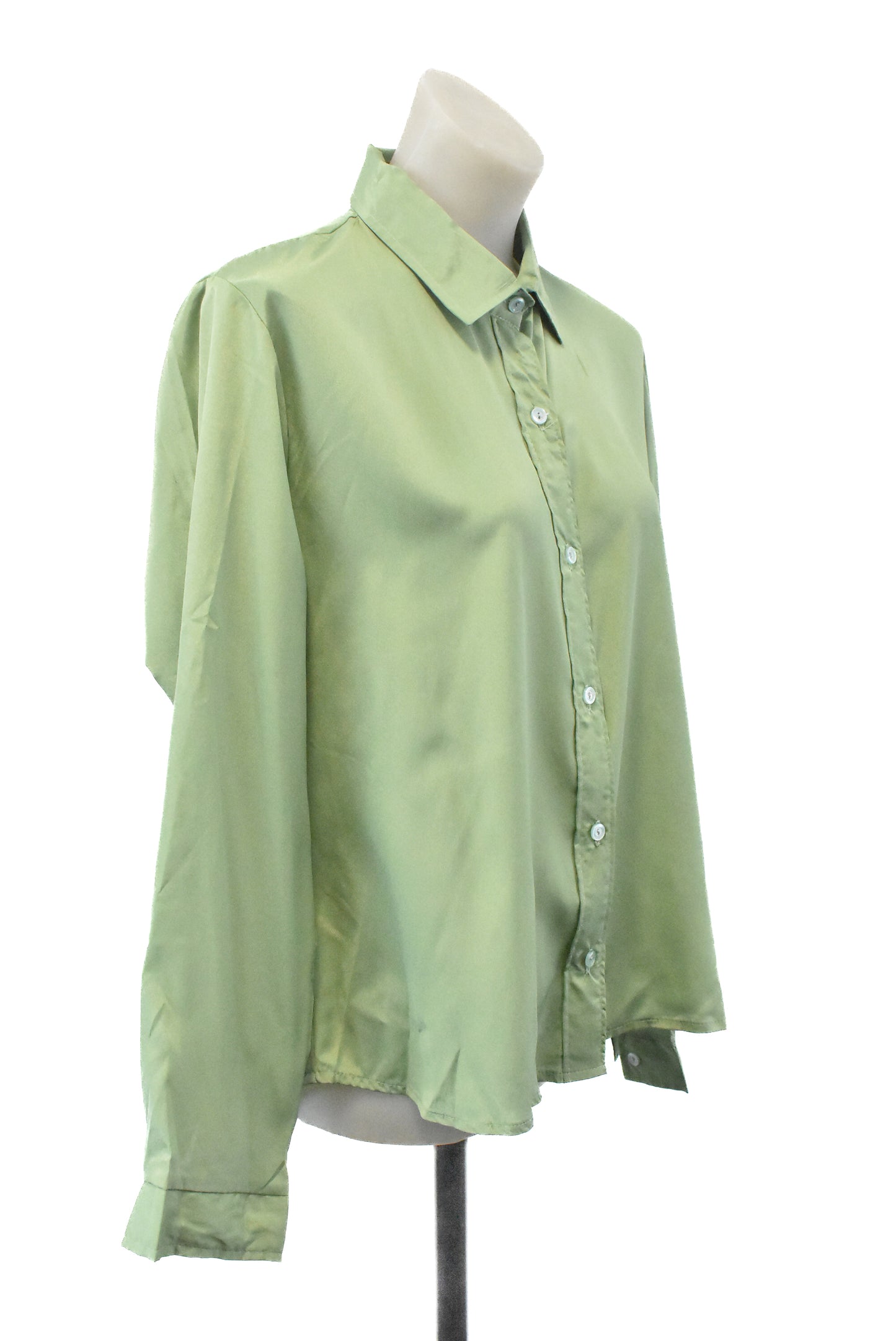 Contraband green button up blouse NZ made