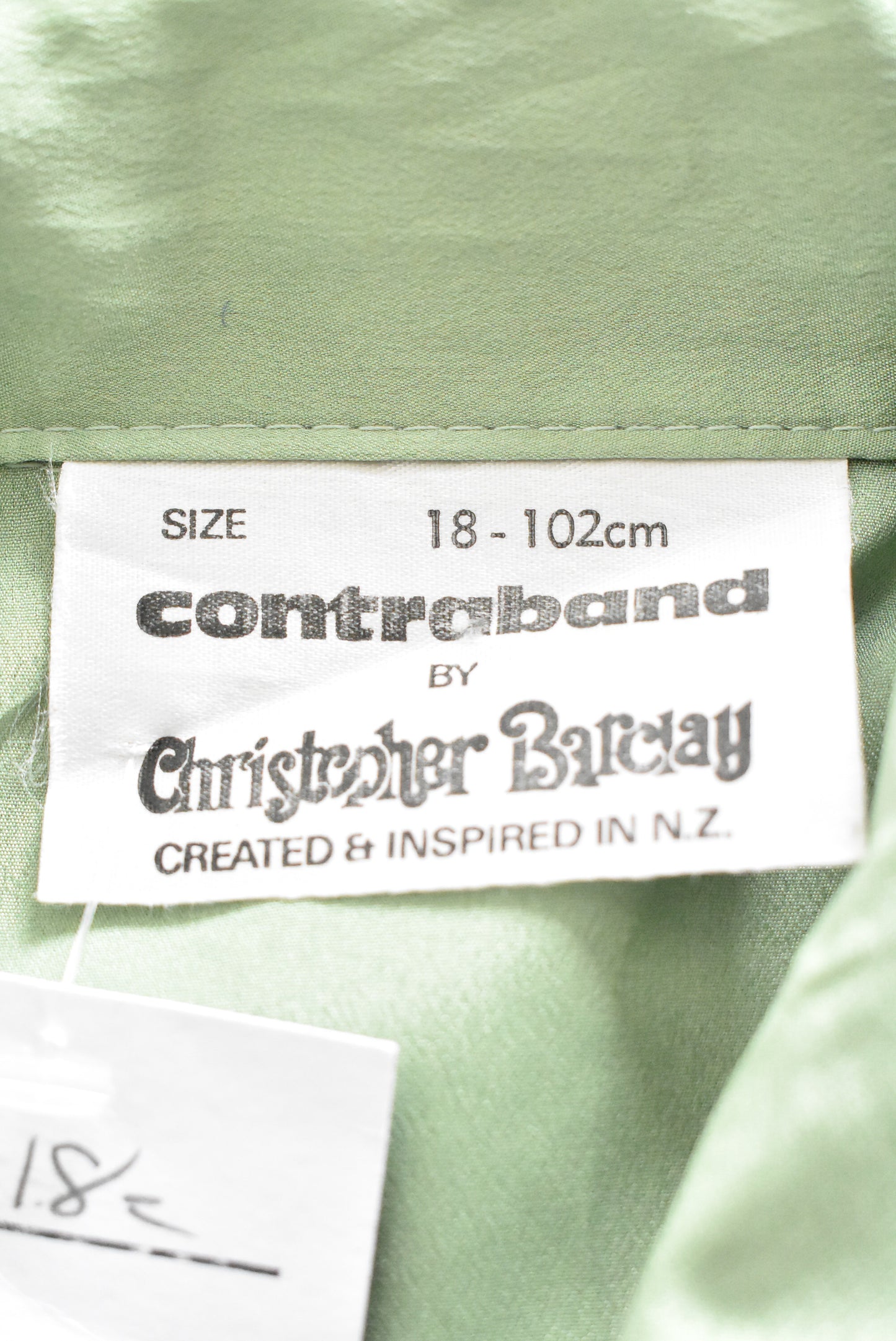 Contraband green button up blouse NZ made