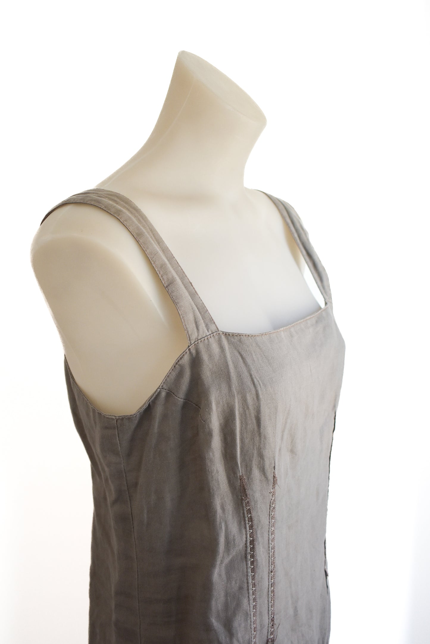 Marilyn Seyb grey linen dress, 10