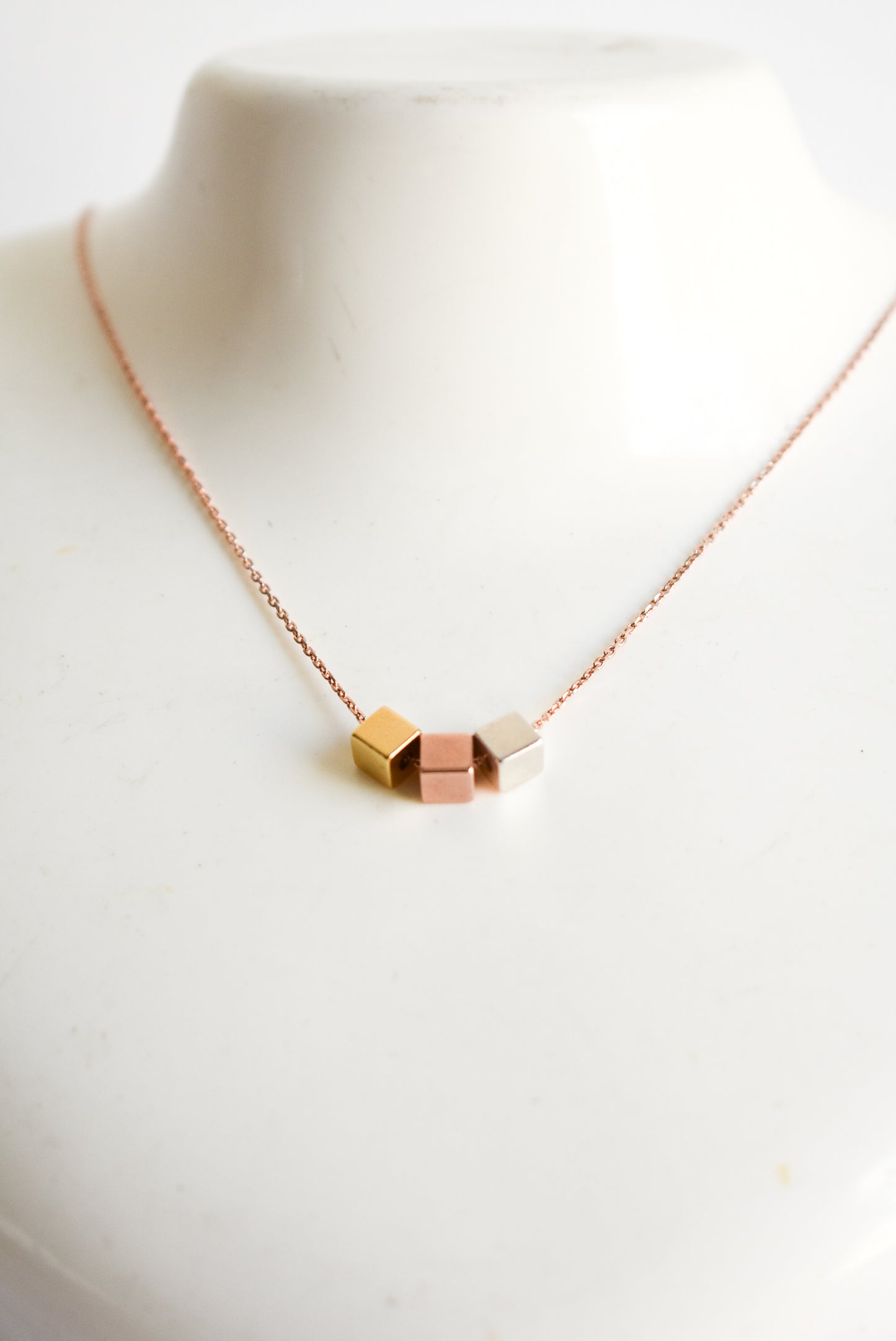 Tricolour charm necklace