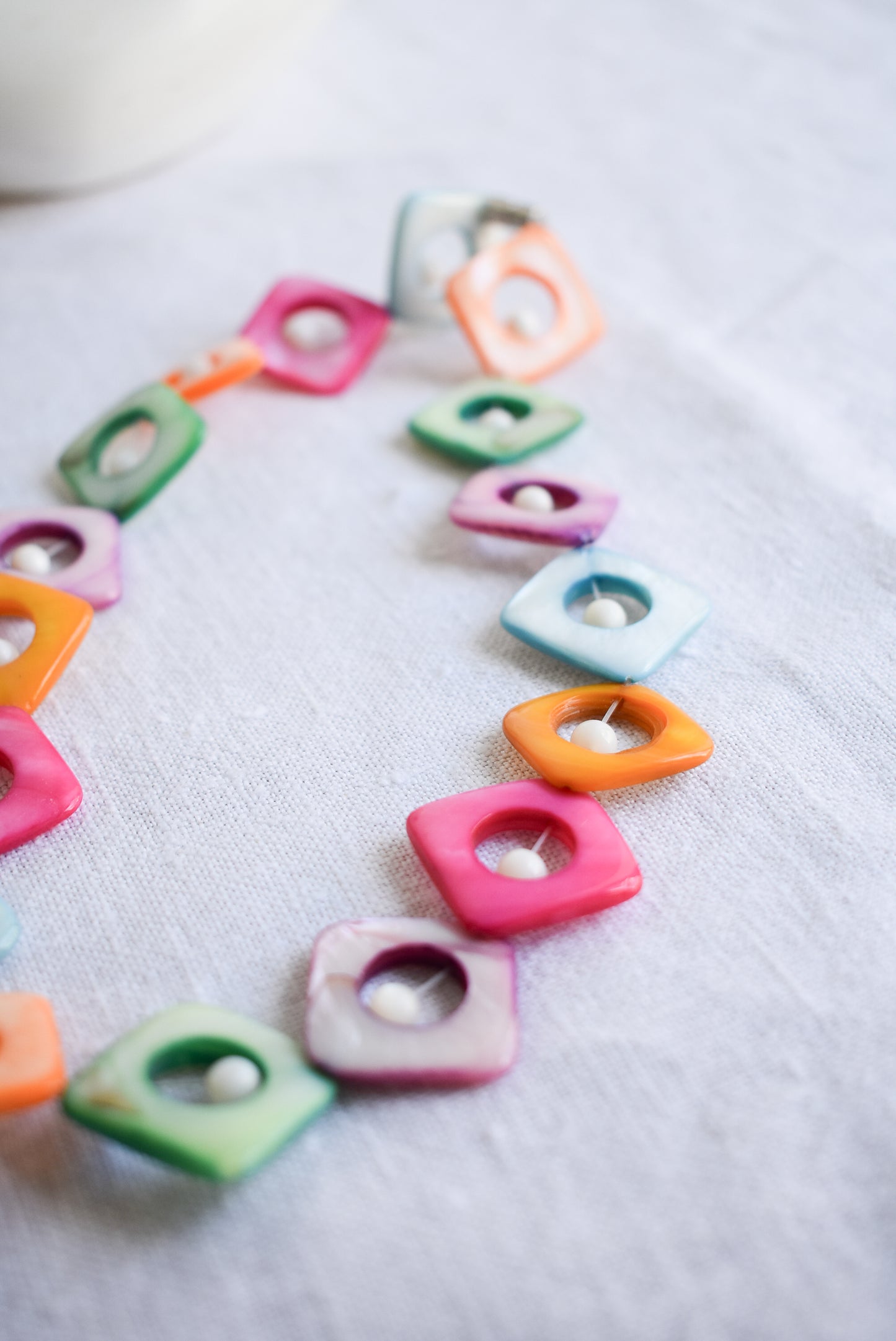 Funky square beaded choker necklace