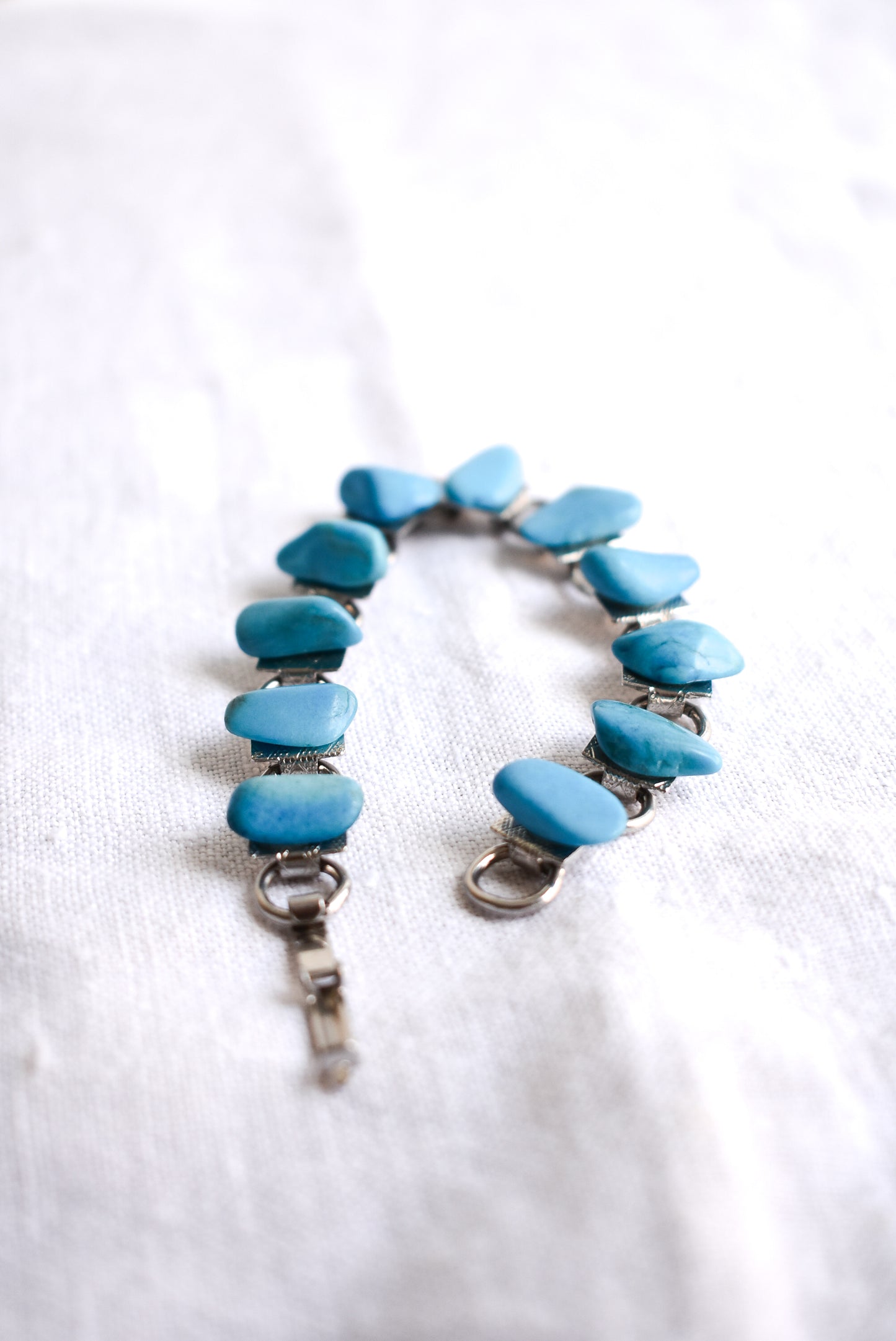 Turquoise coloured link bracelet