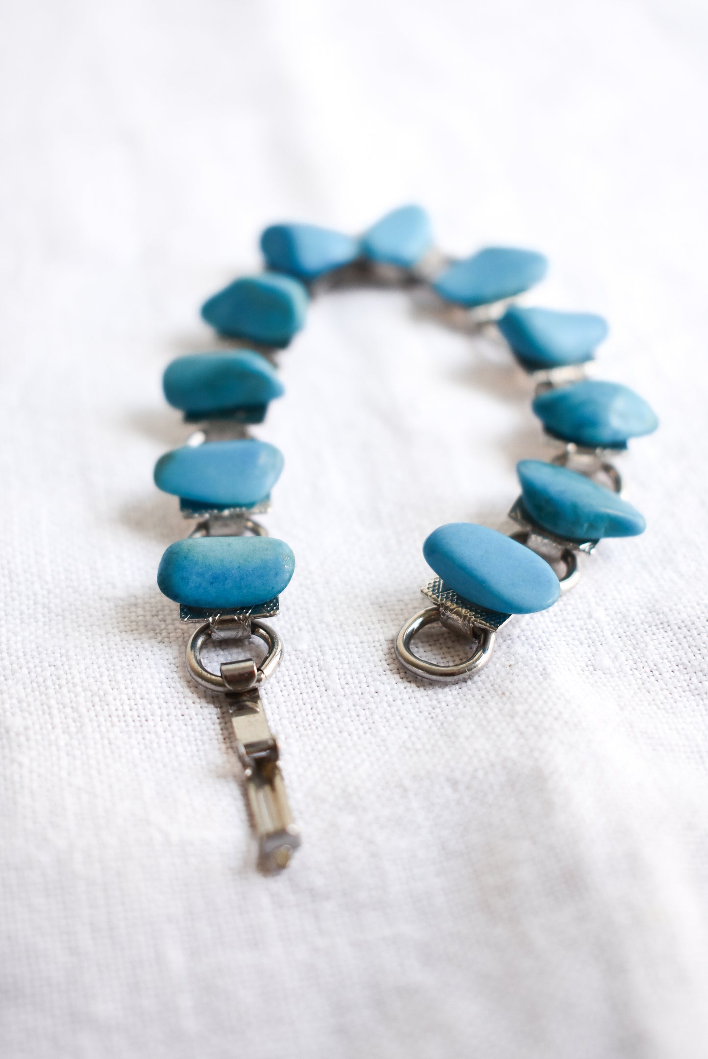 Turquoise coloured link bracelet