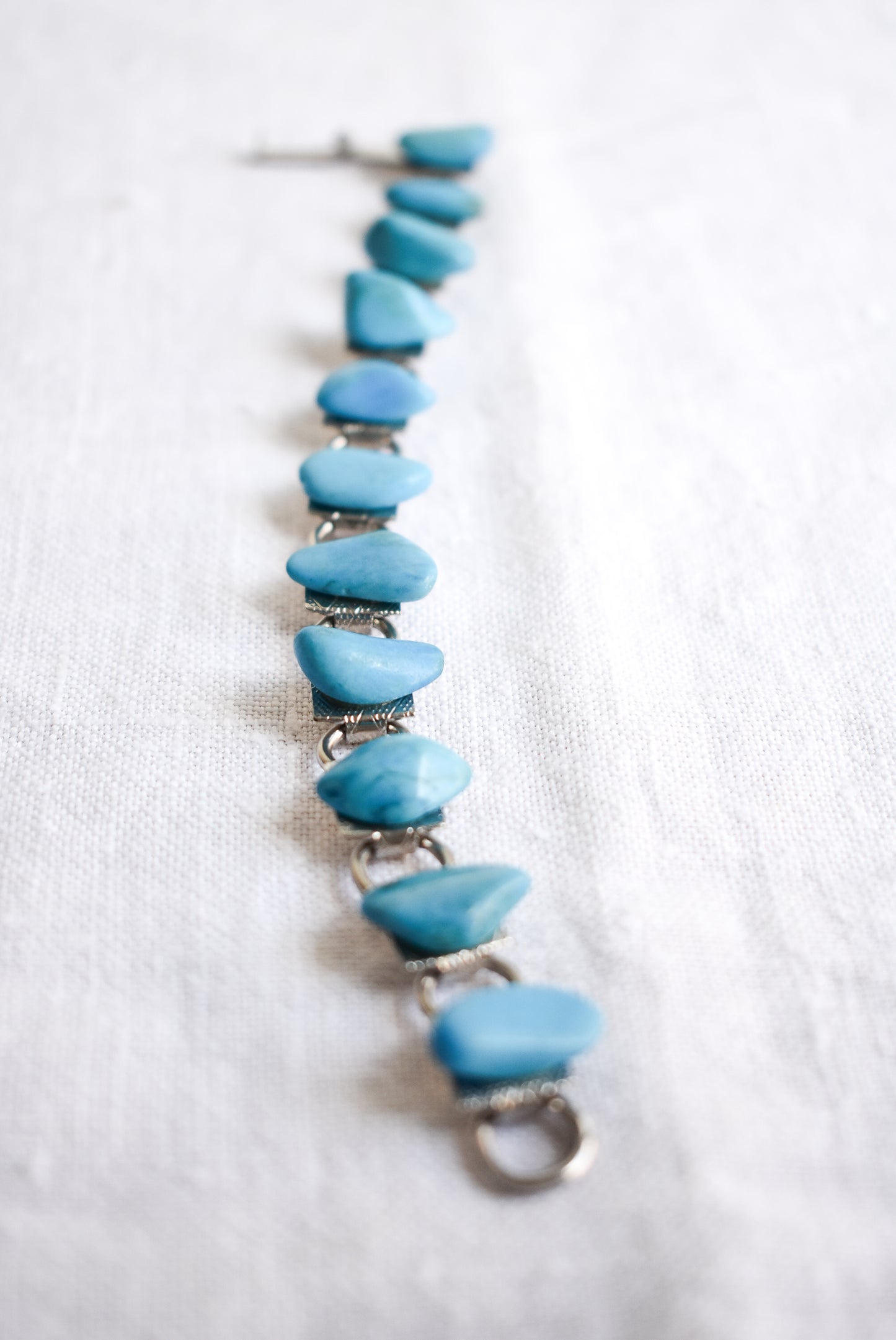 Turquoise coloured link bracelet