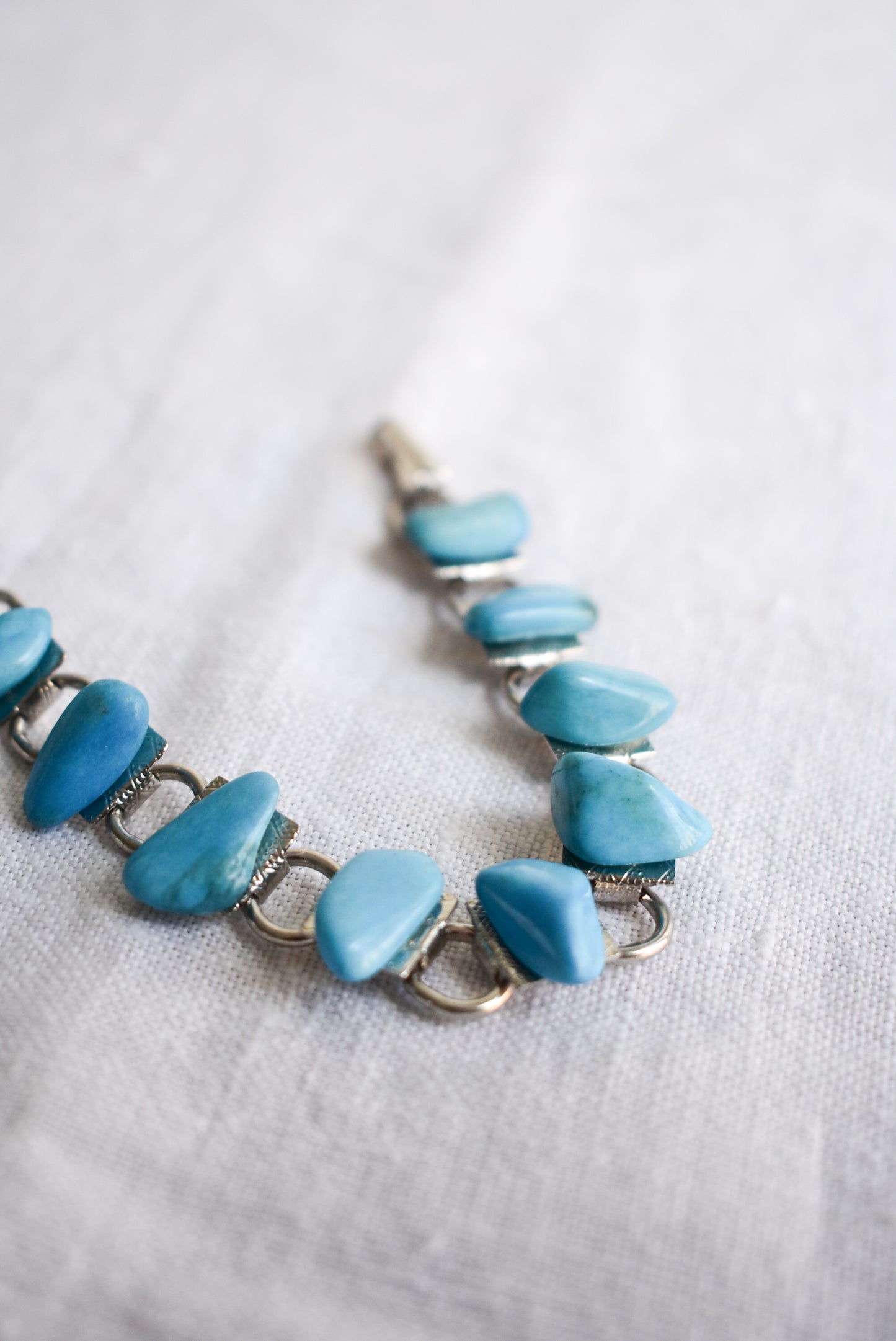 Turquoise coloured link bracelet