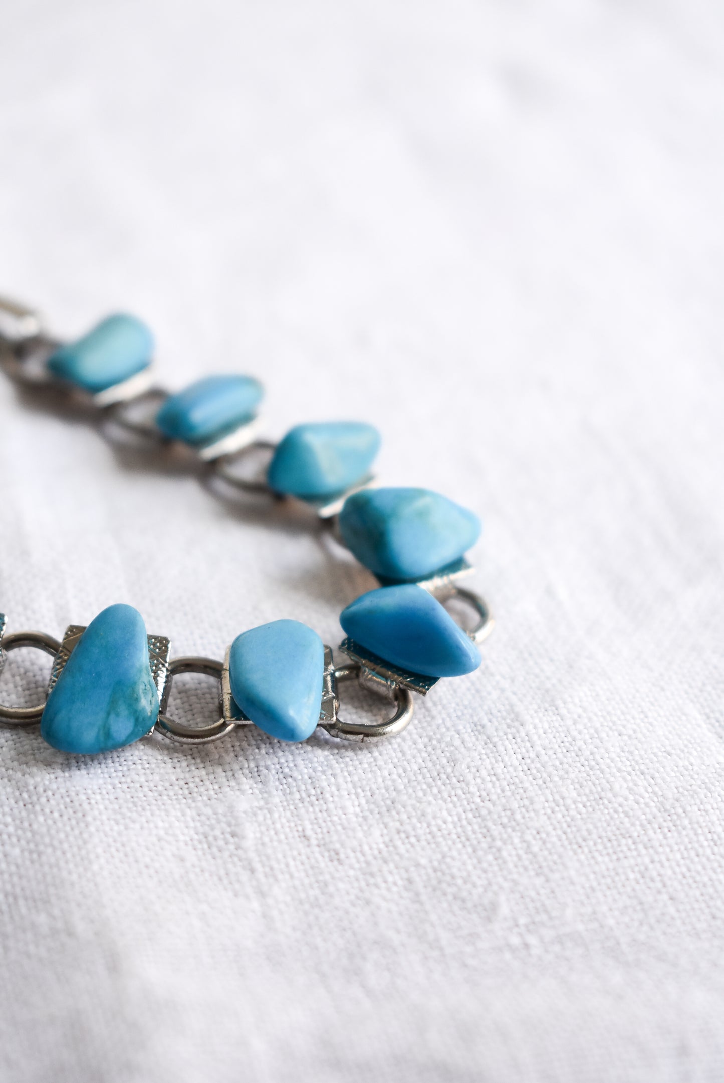 Turquoise coloured link bracelet