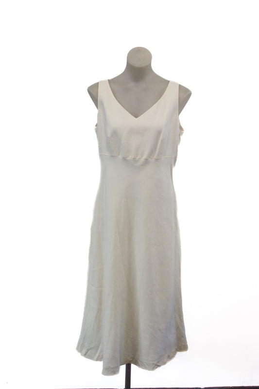 Lands' end white sleeveless linen dress, 12