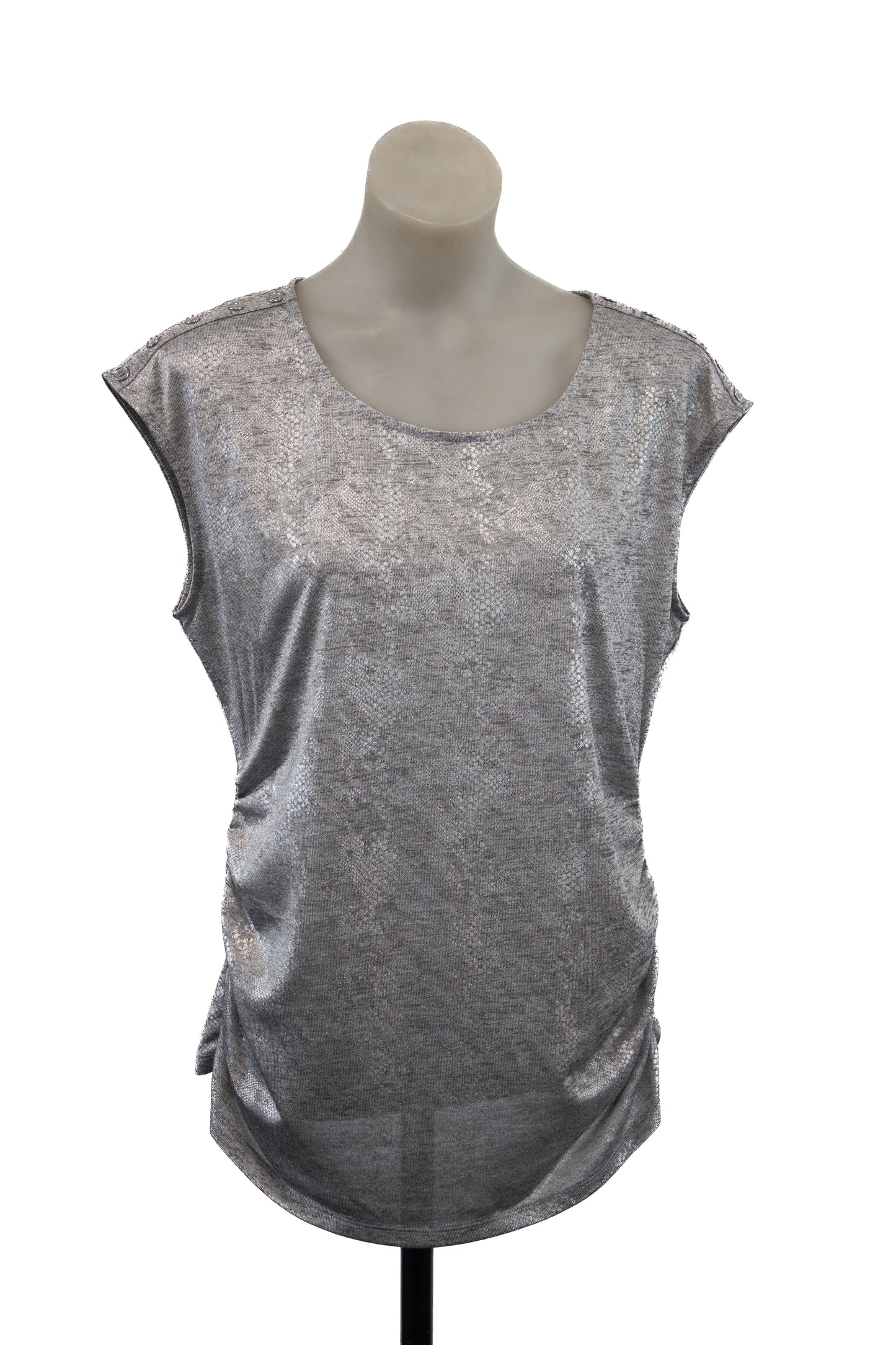 Calvin Klein silver ruched vest top, M