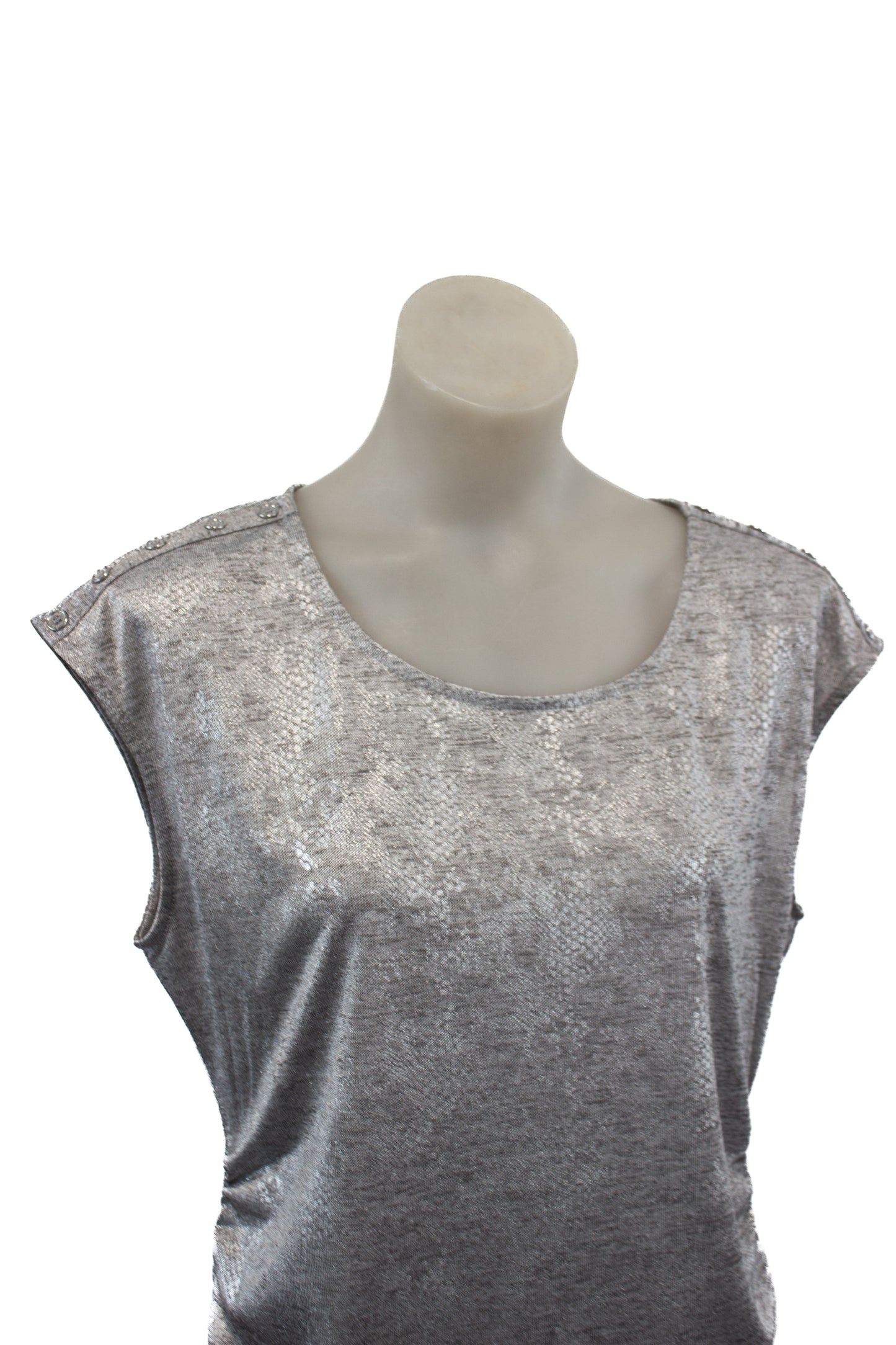 Calvin Klein silver ruched vest top, M