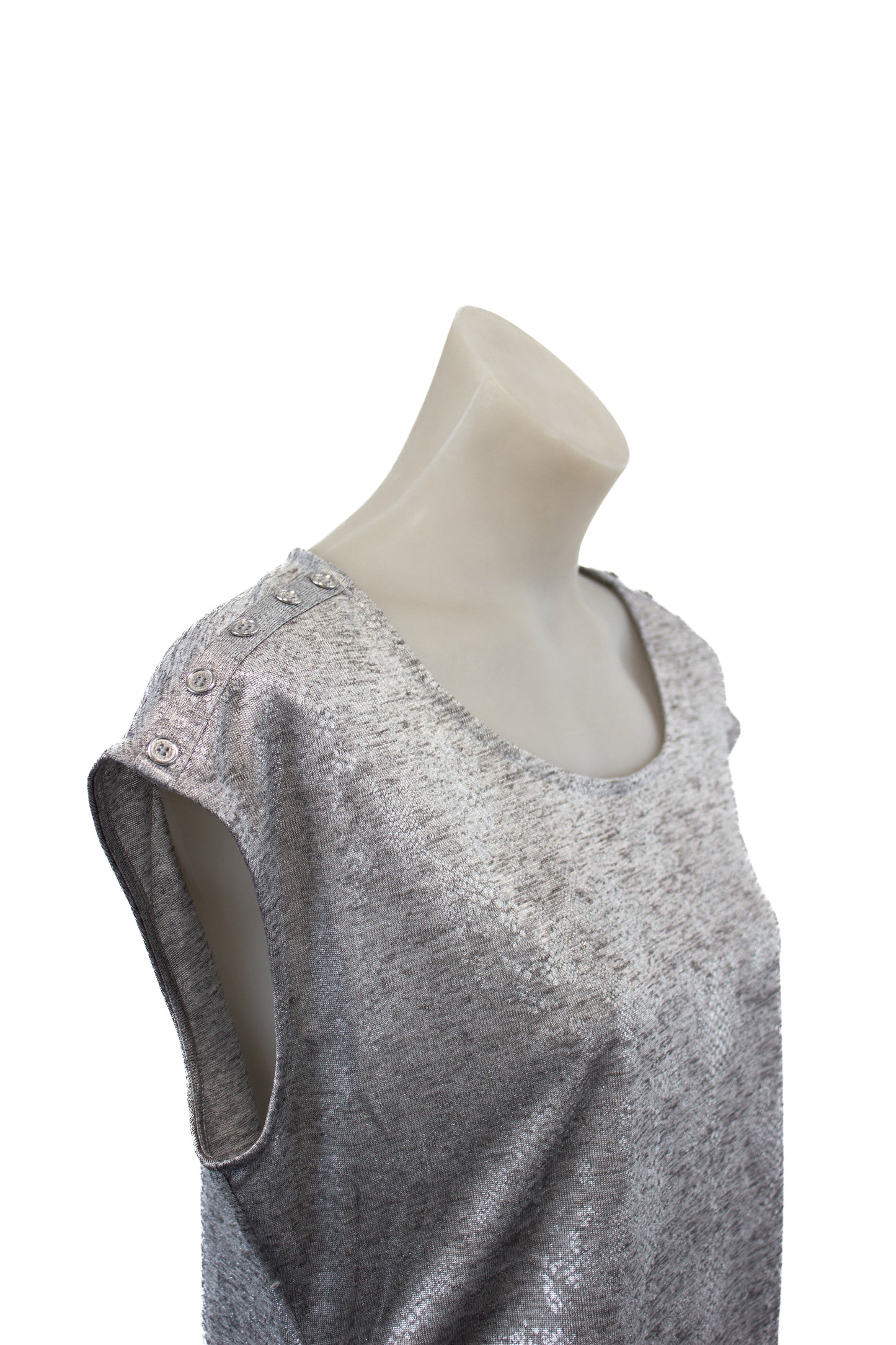 Calvin Klein silver ruched vest top, M