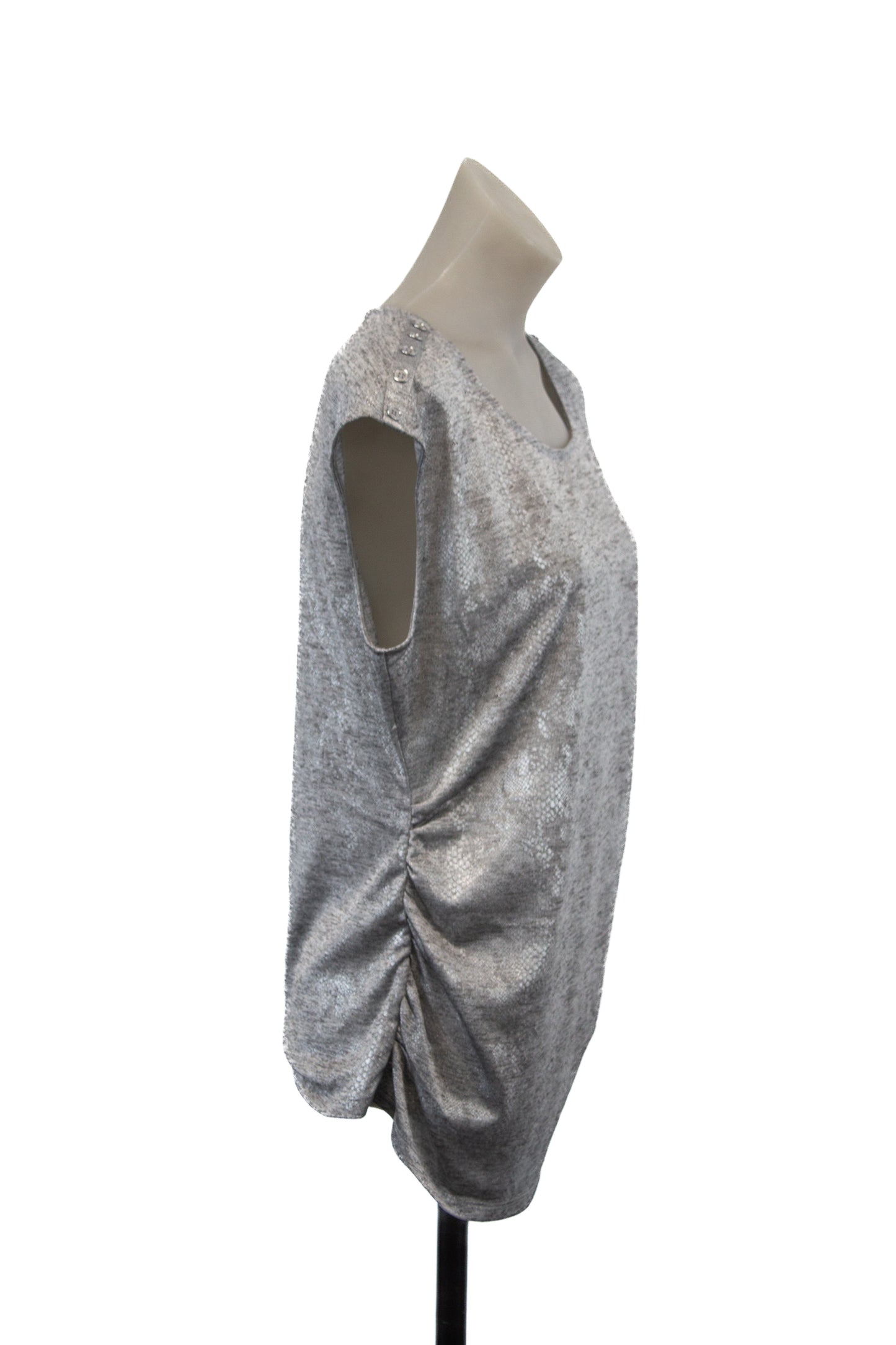 Calvin Klein silver ruched vest top, M