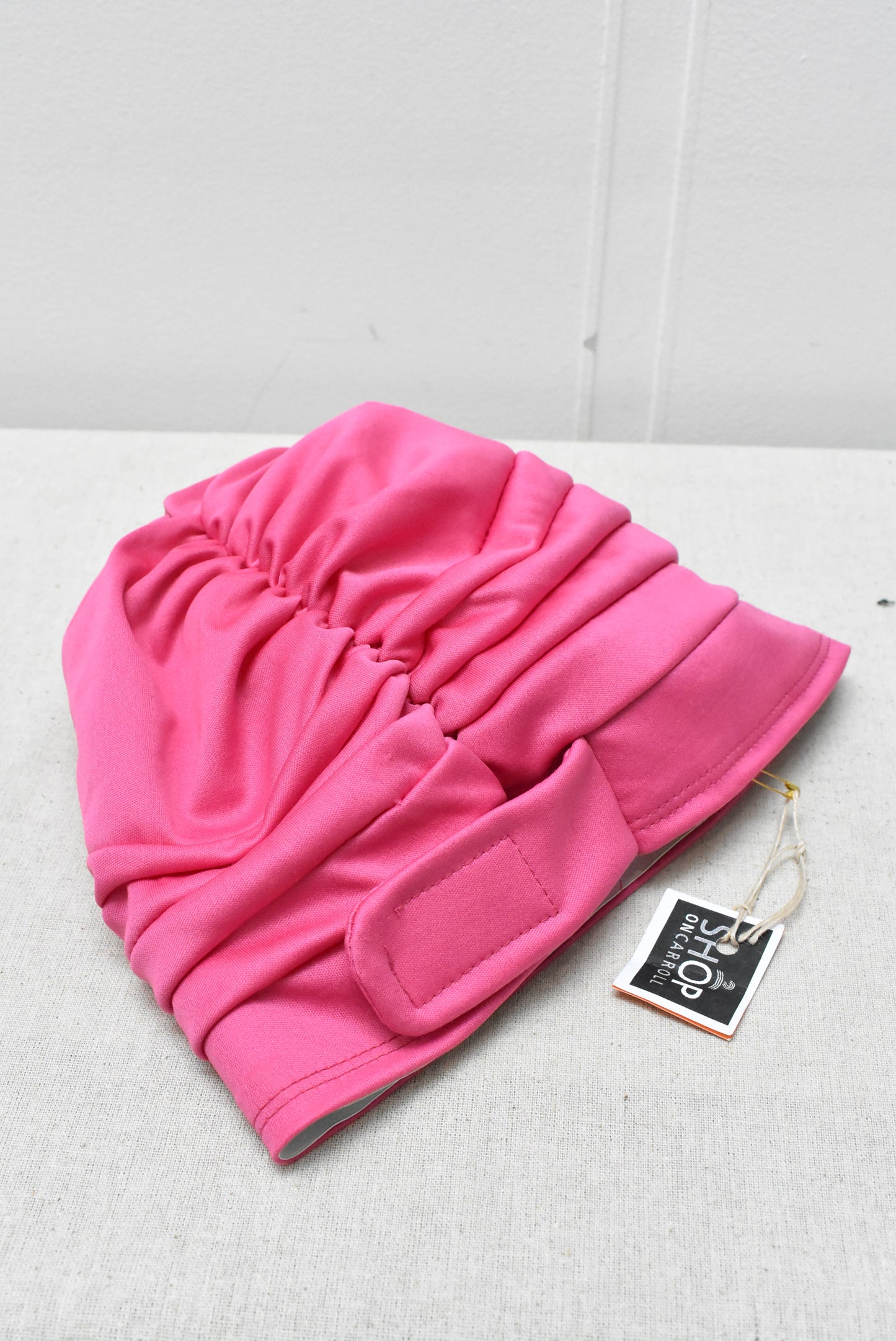 Vintage pink turban shower cap