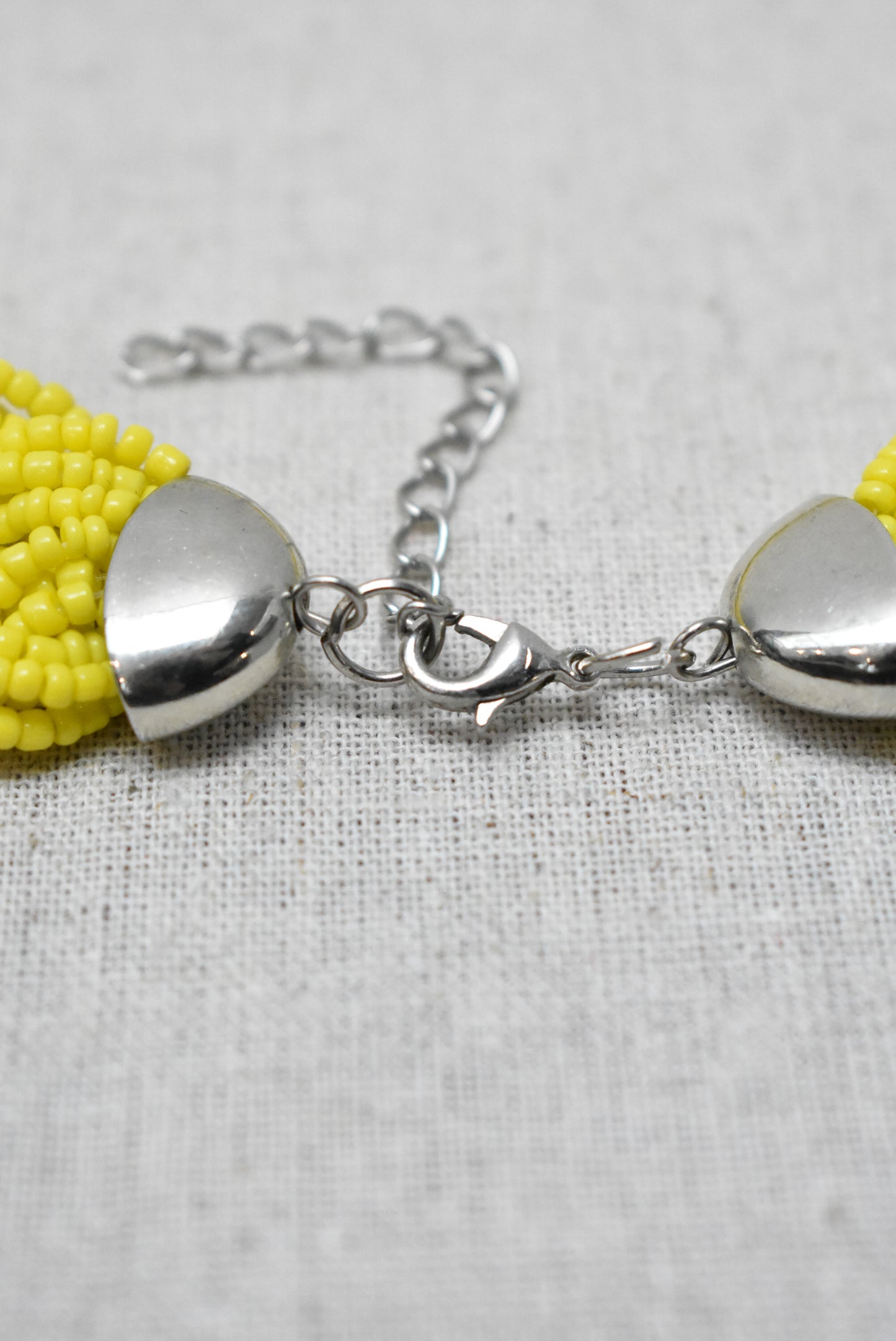 Yellow beaded plait necklace