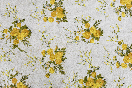 Vintage yellow rose fabric