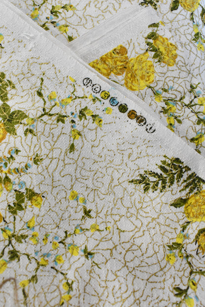 Vintage yellow rose fabric