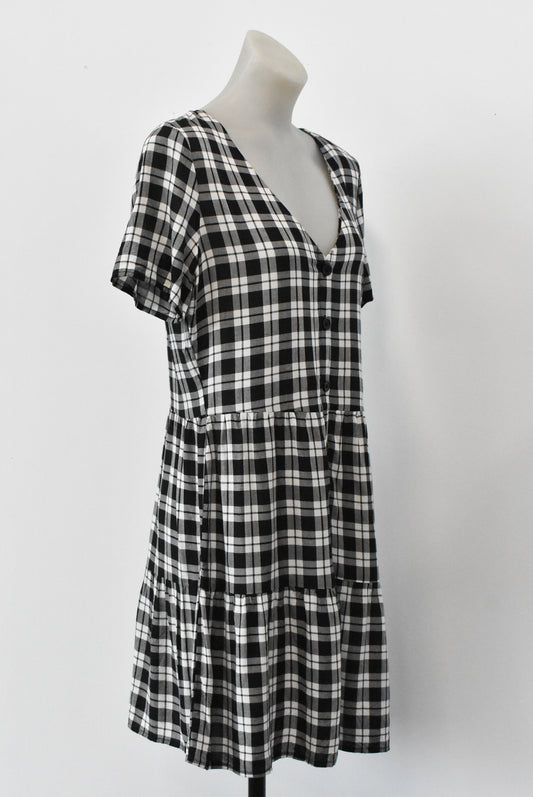 H&M Divided black and white plaid dress, 10