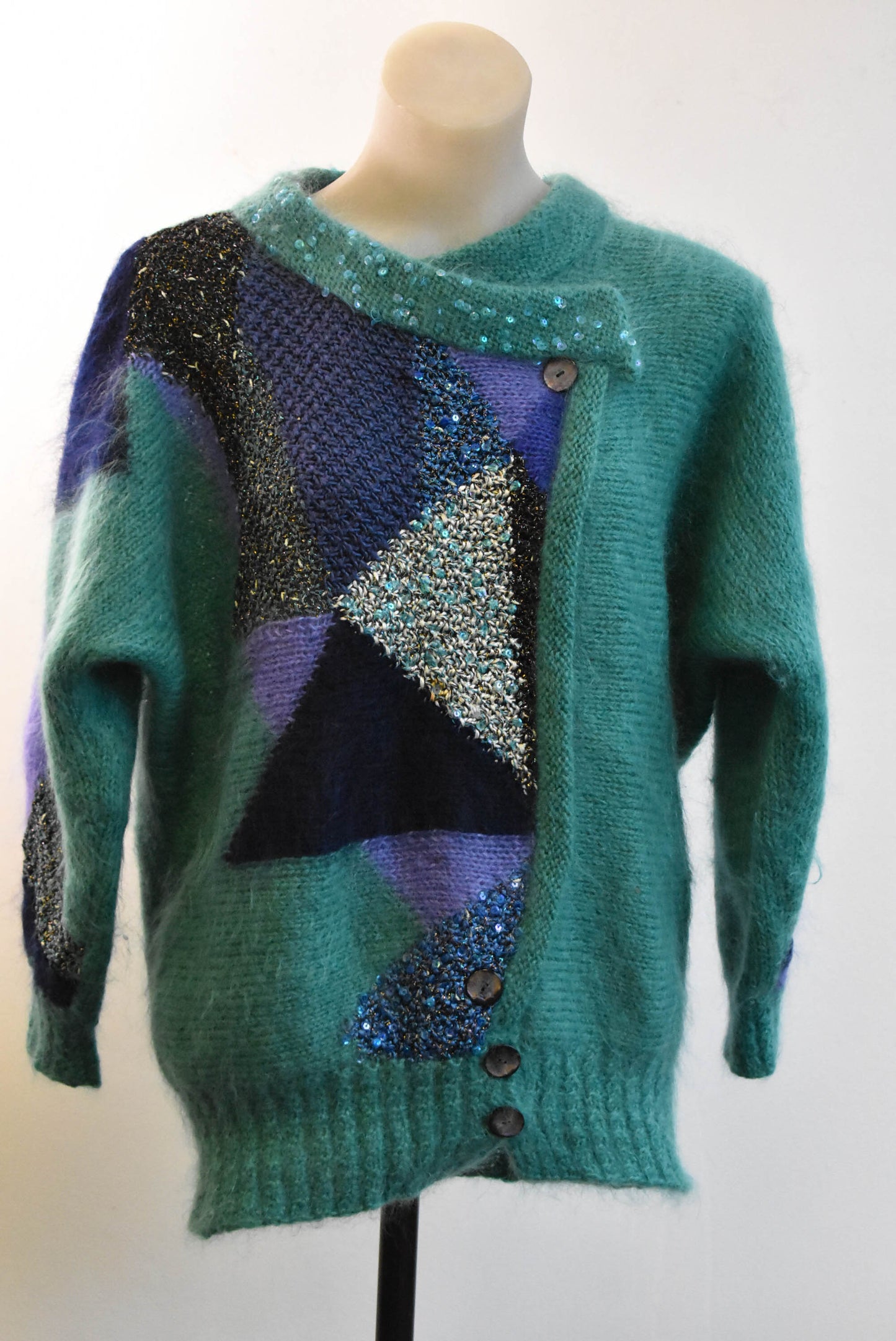 Green sparkly handknit Size small