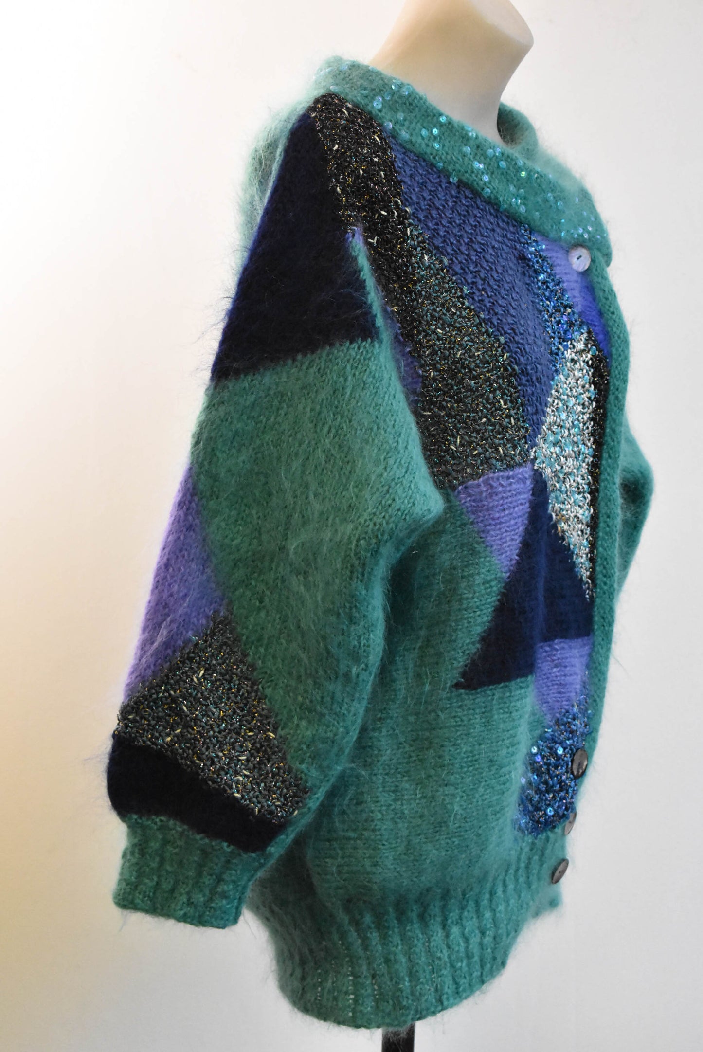Green sparkly handknit Size small