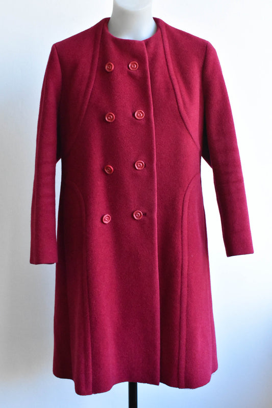Petite Vogue vintage red wool-angora coat, size XS