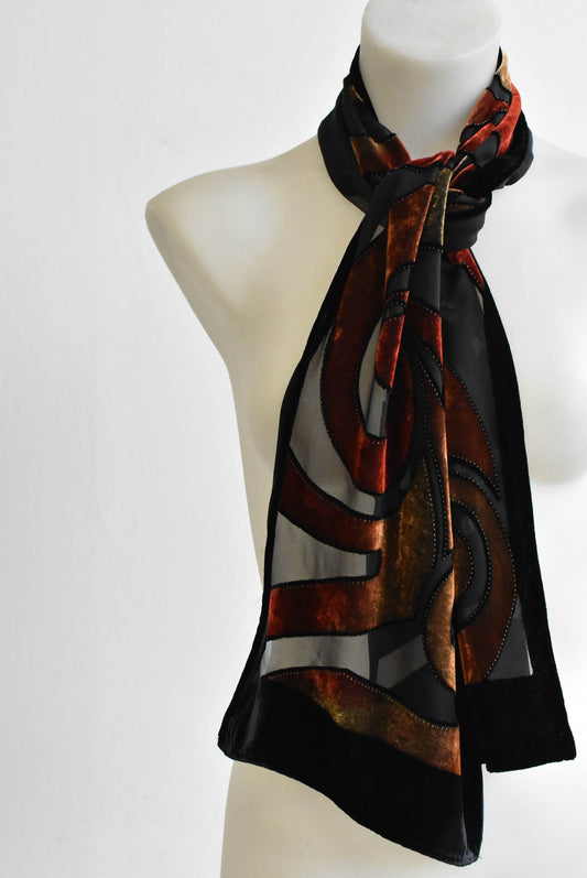 Velvet devore scarf