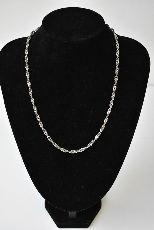 925 silver double helix chain