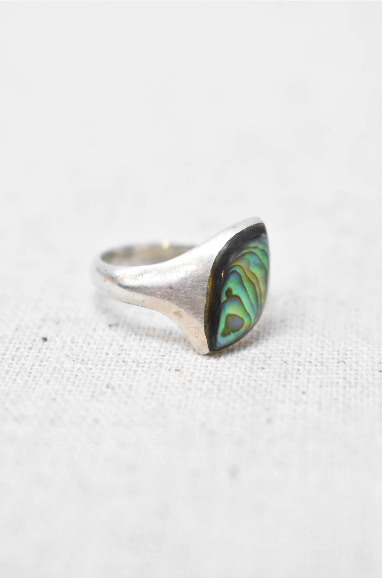 Silver Pāua ring