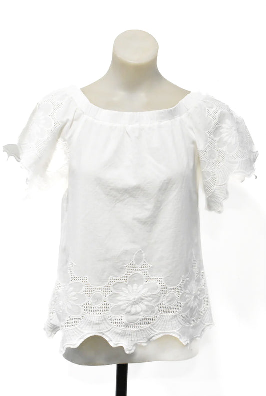 Chéri off shoulder white lacey top, M