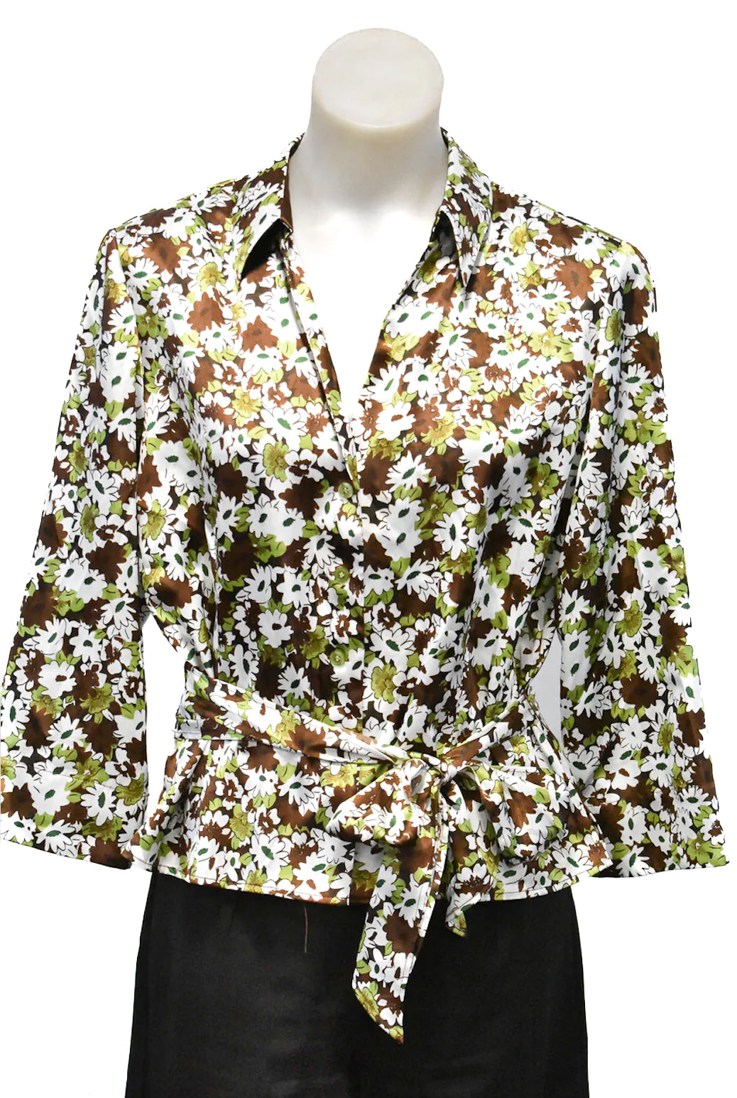 Zendra flower power tie blouse, L