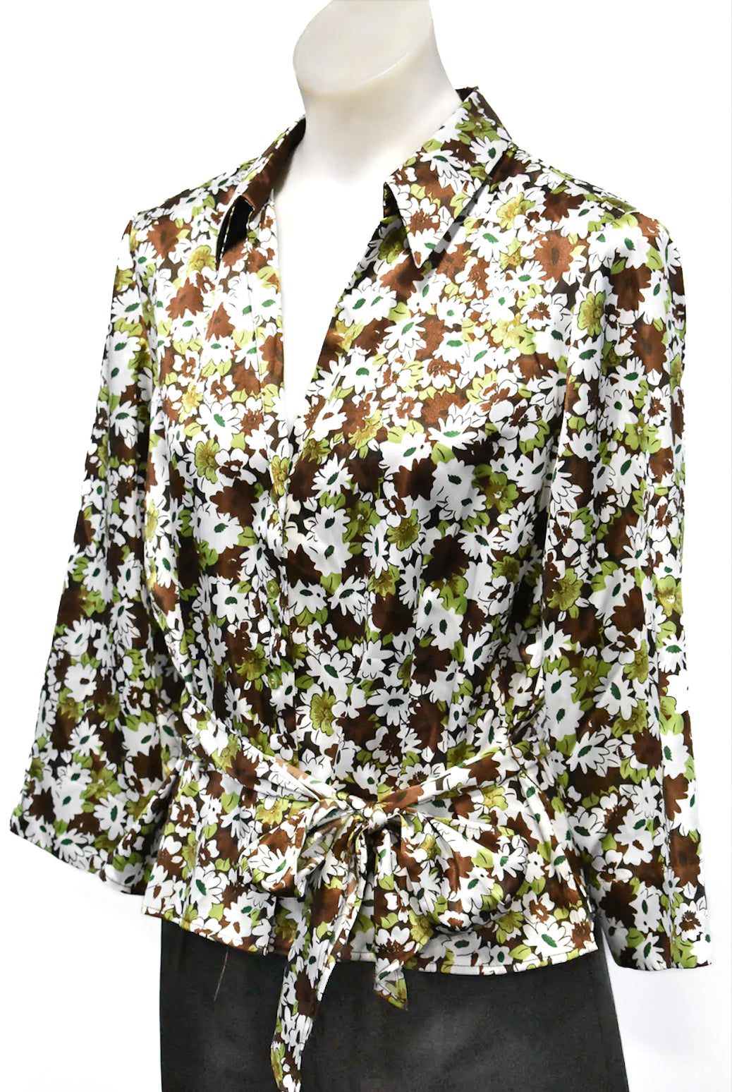 Zendra flower power tie blouse, L