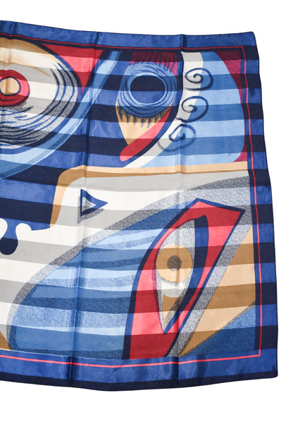 Funky red + blue art deco tie