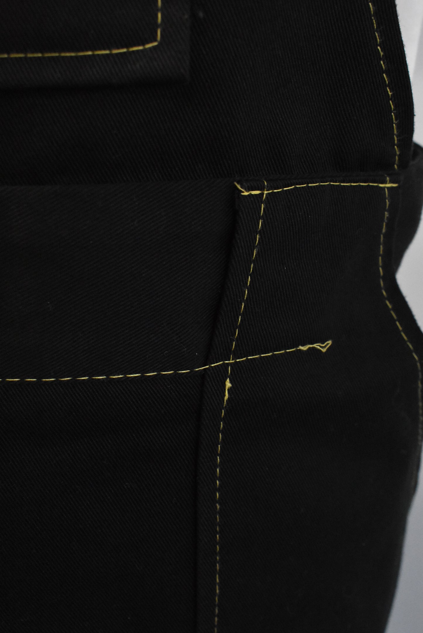 Black pinafore overalls, M-L