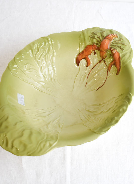 Vintage Carlton Ware Lobster chartreuse lettuce leaf salad bowl