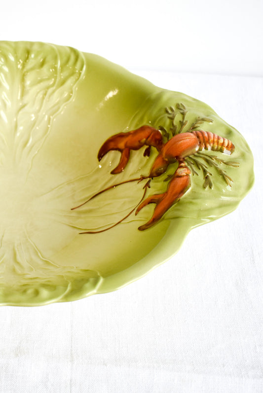 Vintage Carlton Ware Lobster chartreuse lettuce leaf salad bowl