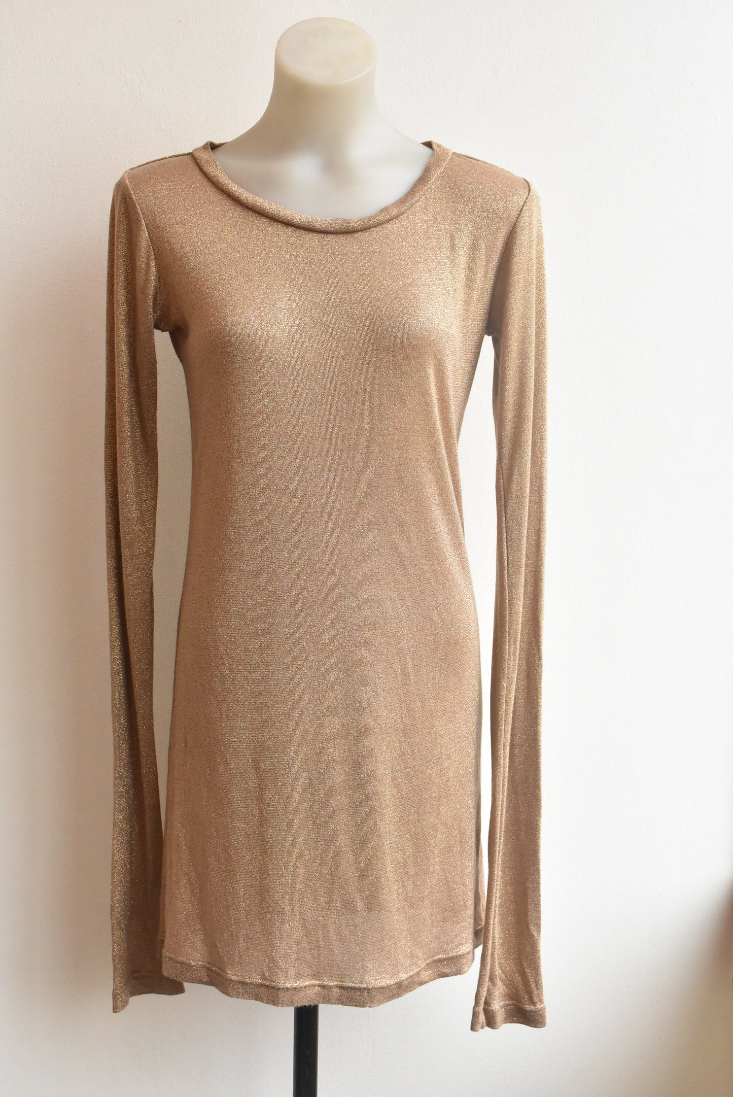 Thrive long gold sparkly tunic, size M