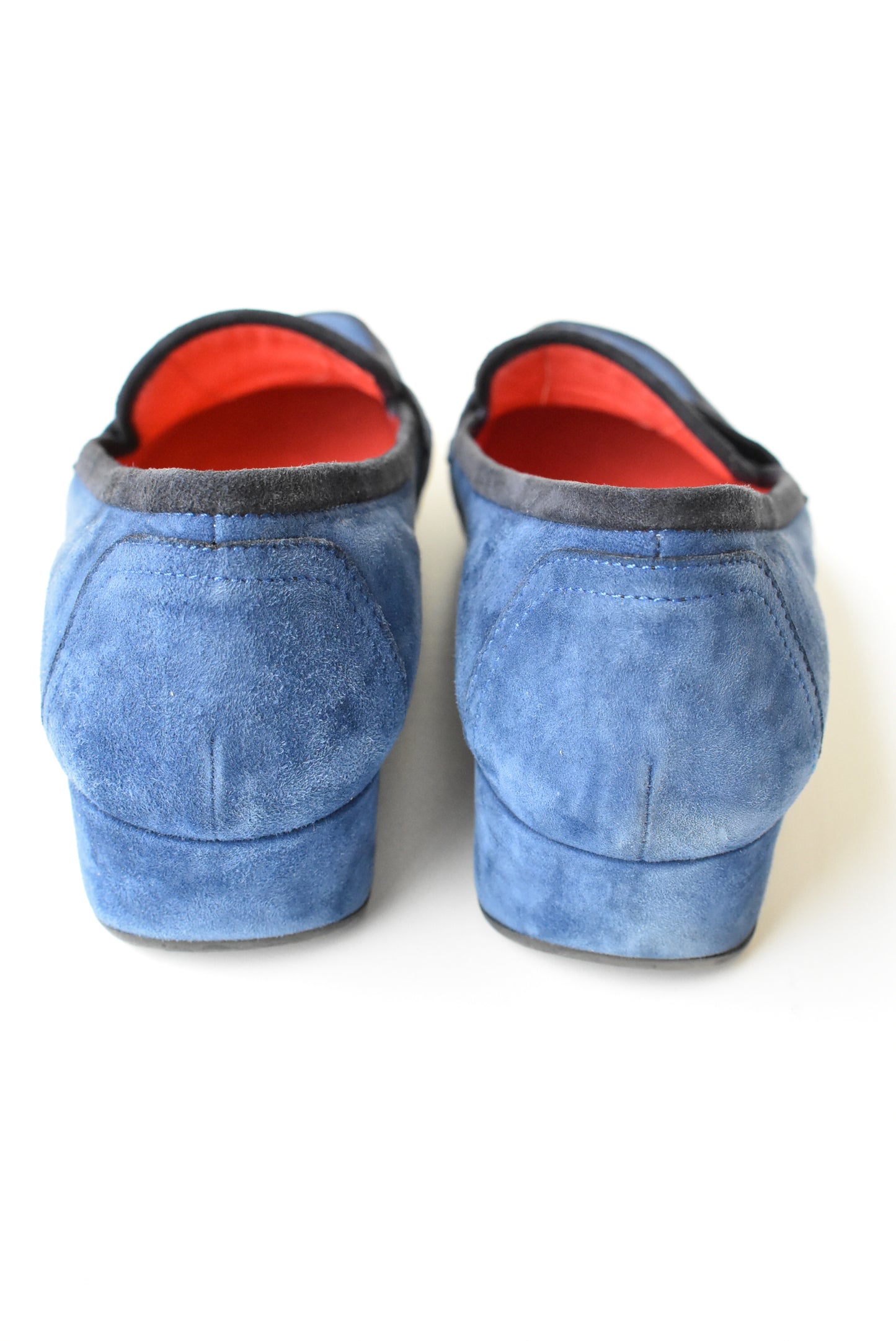 Pas de Rouge blue suede shoes, Italian made