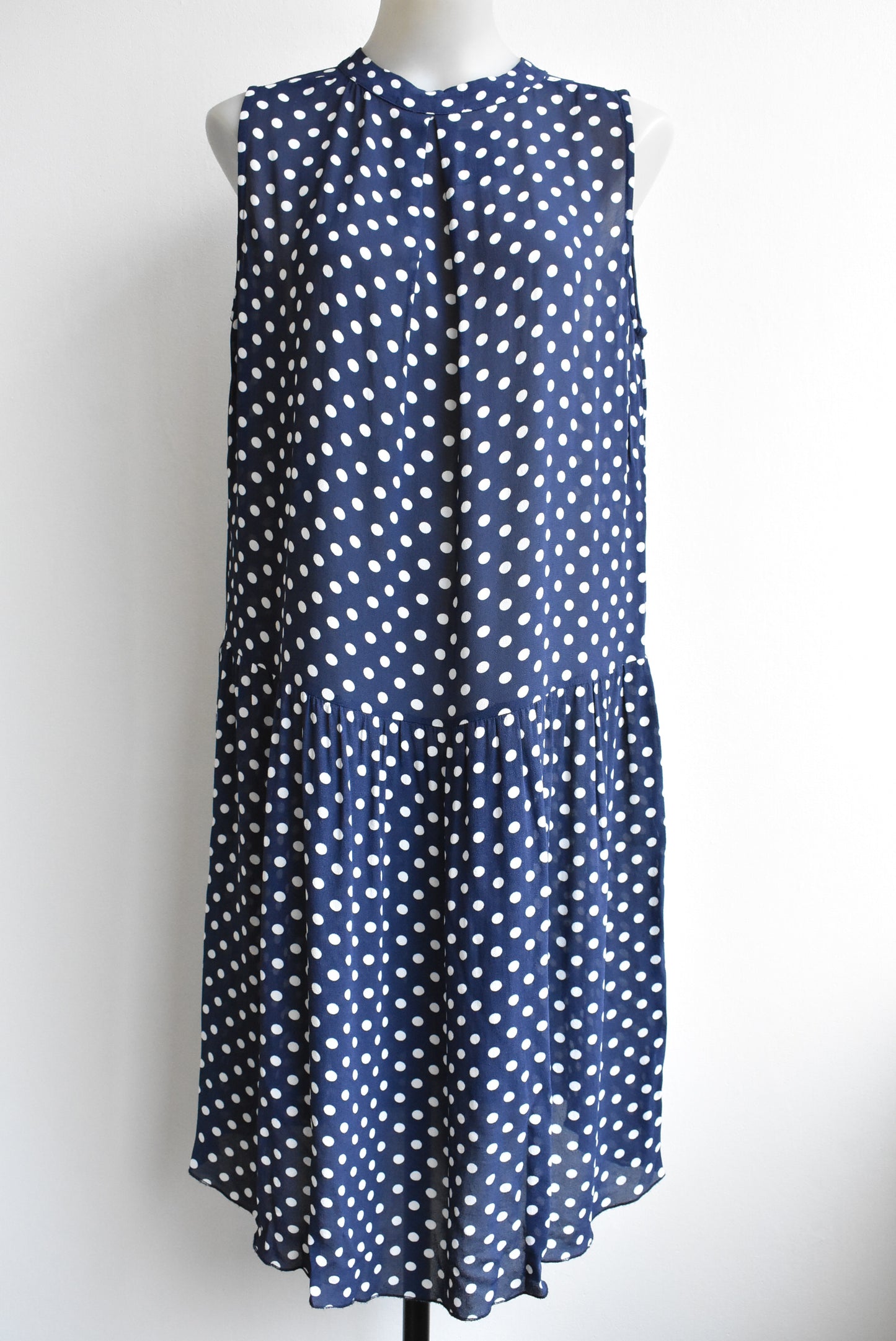 Calliope navy & white polka dot dress, size S
