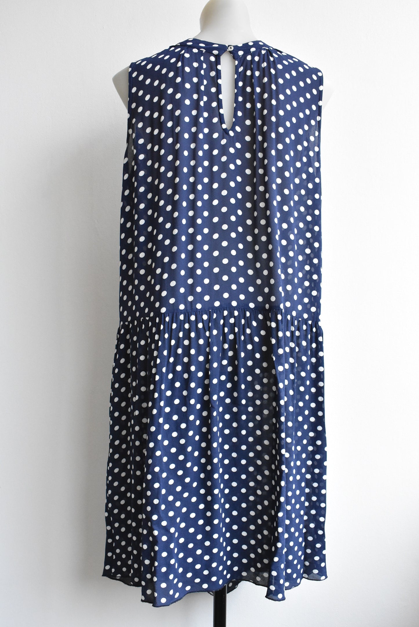 Calliope navy & white polka dot dress, size S