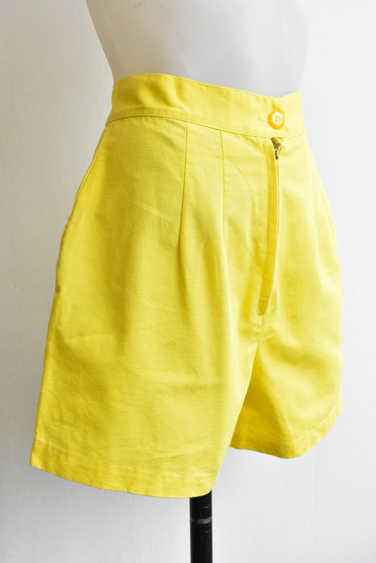 Crispin Cool vintage bright yellow high waisted shorts